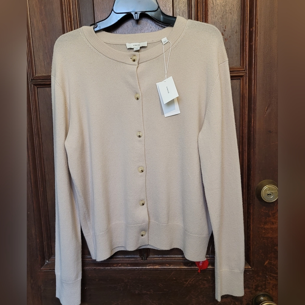 NWT Vince. Wool & Cashmere Blend Cardigan Size Large-Retail $398.00